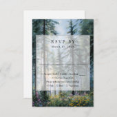 Forest Wildflowers Floral Rustic Wedding RSVP Karte (Vorne/Hinten)
