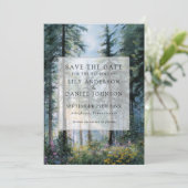 Forest Wildflowers Floral Rustic Wedding Save The Date (Stehend Vorderseite)