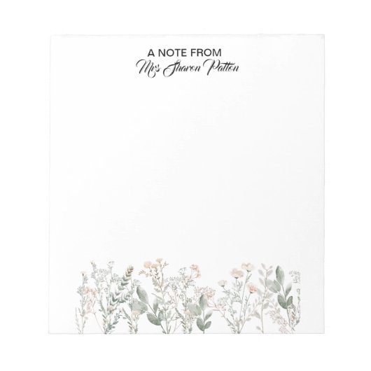 Forest Wildflowers Notepad Notizblock (Vorderseite)