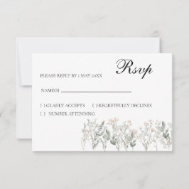 Forest Wildflowers RSVP Card, response card Karte
