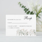 Forest Wildflowers RSVP Card, response card Karte (Stehend Vorderseite)
