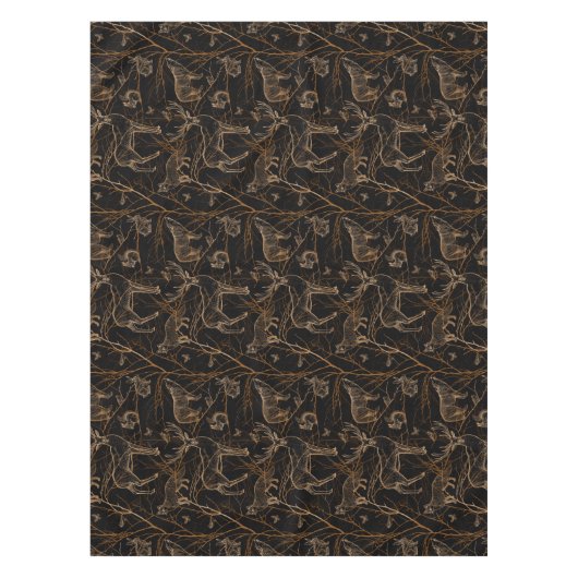 Forest Wildlife Animals Deer Bears Dark Nature Tischdecke (Vorderseite)