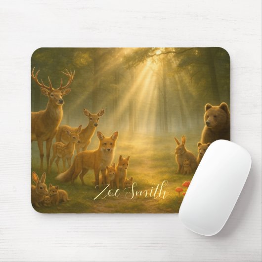 Forest wildlife animals - Personalized Mousepad (Mit Mouse)