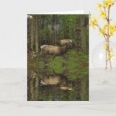 FOREST WILDLIFE Tierklans Grußkarten Karte (Gelbe Blume)