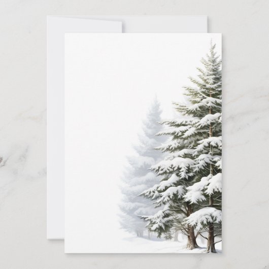 Forest Winter Onederland Geburtstag Einladung (Rückseite)