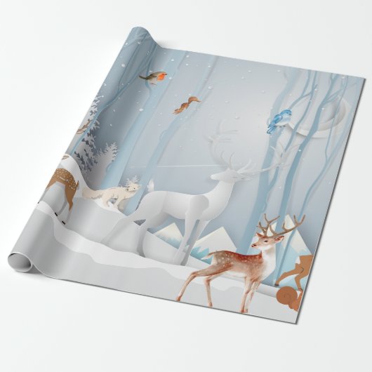 Forest Winter Wonderland Geschenkpapier (Ungerollt)