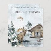 Forest Winter Woodland Kabine Budget Weihnachten (Vorne/Hinten)