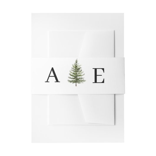 Forest Wintre Watercolor Wedding Einladungsbanderole (Vorderseite Beispiel)