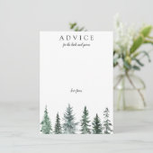 Forest Wintre Watercolor Wedding Hinweiskarte (Stehend Vorderseite)