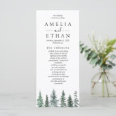Forest Wintre Watercolor Wedding Programm (Stehend Vorderseite)