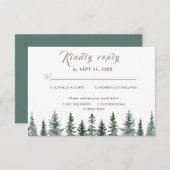 Forest Wintre Watercolor Wedding RSVP Karte (Vorne/Hinten)