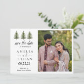 Forest Wintre Watercolor Wedding Save The Date (Stehend Vorderseite)