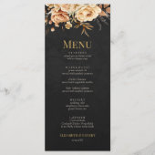 Forest Witch Black Floral Wedding Menu Menükarte (Vorderseite)