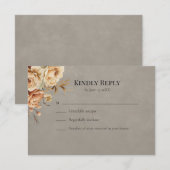 Forest Witch Black Floral Wedding RSVP Card Karte (Vorne/Hinten)