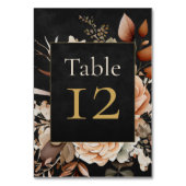 Forest Witch Black Floral Wedding Table Number Tischnummer (Rückseite)