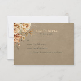 Forest Witch Floral Wedding RSVP Card Karte