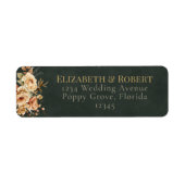 Forest Witch Green Floral Wedding Address Label (Vorne)