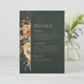 Forest Witch Green Floral Wedding Details Card Einladung (Stehend Vorderseite)