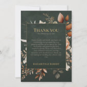 Forest Witch Green Floral Wedding Thank You Card Dankeskarte (Vorderseite)