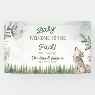 Forest Wolf Baby Dusche Große Banner