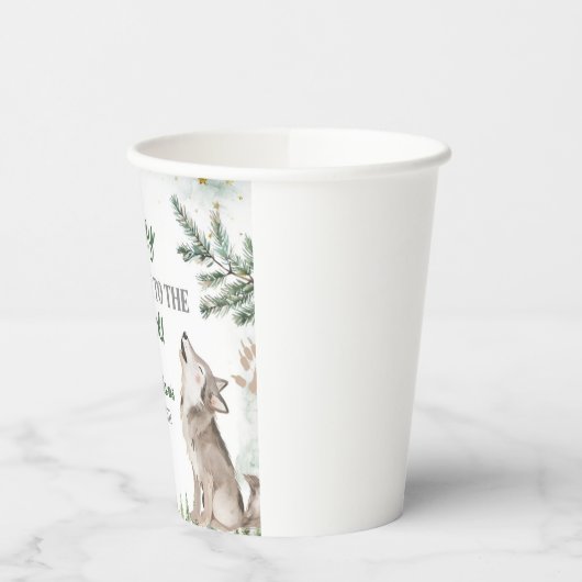 Forest Wolf Baby Duschpapiertaschen Pappbecher (Links)