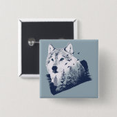 Forest Wolf Button (Vorne & Hinten)