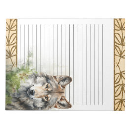 Forest Wolf Woodland Animals Nature Themed Notepad Notizblock