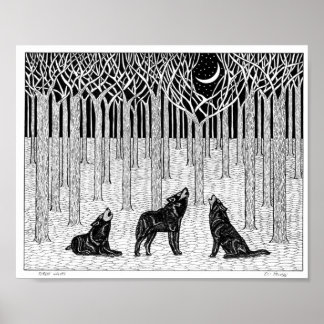 Forest Wolves Poster