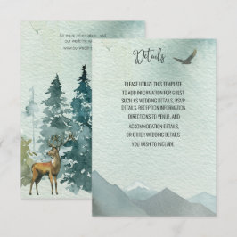 Forest Wonder Rustic Pine Wedding Details Card Karte