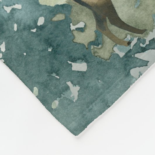 Forest Wonder Rustic Pine Wedding Fleece Blanket (Ecke)