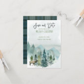 Forest Wonder Rustic Rettete unser Datum Einladung (Vorderseite/Rückseite Beispiel)
