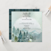 Forest Wonder Rustic Square Hochzeit Einladung (Vorderseite/Rückseite Beispiel)