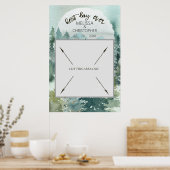 Forest Wonder Rustic Wedding Day Foto Stand Poster (Küche)