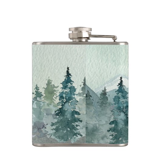 Forest Wonder Rustikale Pine Bridesmaid Hochzeit Flachmann (Rückseite)