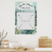 Forest Wonder Rustikales Brautparty Foto Stand Poster (Küche)