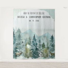 Forest Wonder Wedding Backdrop Foto Stand Wandteppich