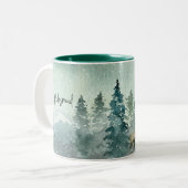 Forest Wonder Wedding Memory Bridesmaid Zweifarbige Tasse (Vorderseite Links)