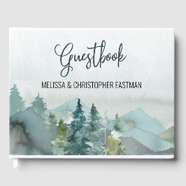 Forest Wonder Wedding Memory Guestbook Monogram Gästebuch