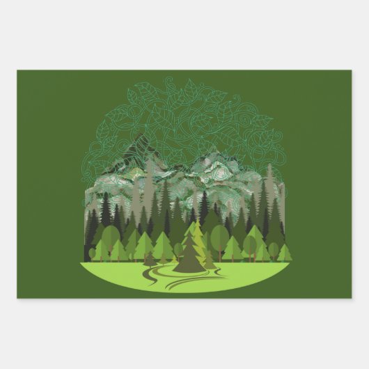 Forest, Wood, Nature Geschenkpapier Set (Vorderseite 3)
