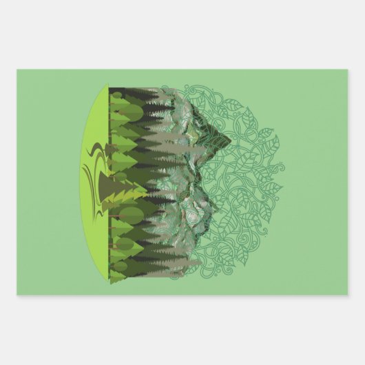 Forest, Wood, Nature Geschenkpapier Set (Vorderseite 2)