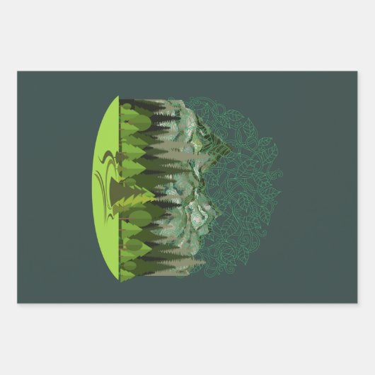 Forest, Wood, Nature Geschenkpapier Set (Vorderseite)