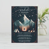 Forest Wood Sky Tree Fire Camping Brautparty Einladung (Stehend Vorderseite)
