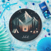 Forest Wood Sky Tree Fire Camping Brautparty Pappteller (Party)