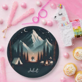 Forest Wood Sky Tree Fire Camping Brautparty Pappteller (Party)