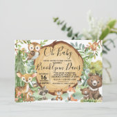 Forest Woodland Animal Baby Dusche Einladung (Stehend Vorderseite)
