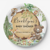 Forest Woodland Animal Baby Dusche Pappteller (Vorderseite)