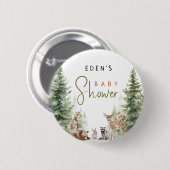 Forest Woodland Animals Baby Showbutton Button (Vorne & Hinten)