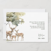 Forest Woodland Animals Babydusche Wohnung Dankeskarte (Rückseite)