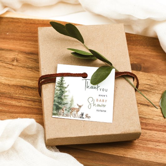 Forest Woodland Animals Kinderdusche Danke Geschenkanhänger