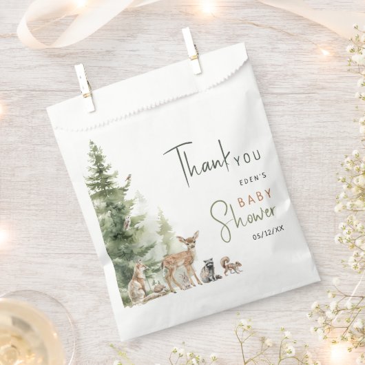 Forest Woodland Animals Kinderdusche Danke Geschenktütchen (Ausgeschnitten)